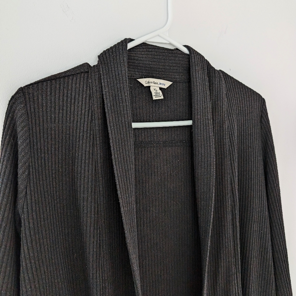 2/15$ Calvin Klein Black Open Front Cardigan - Picture 3 of 7